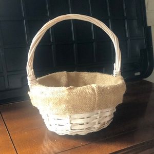 White flower girl basket. Used once.